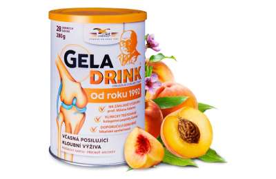 GELADRINK Broskev - Supportive joint nutrition peach flavoured, 280 g